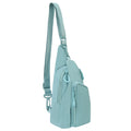 Pastel Blue Multi-Zipper Utility Sling Bag for Everyday Adventures