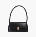 Sleek Minimalist Top-Handle Shoulder Bag with Turn-Lock Flap Closure Handbag