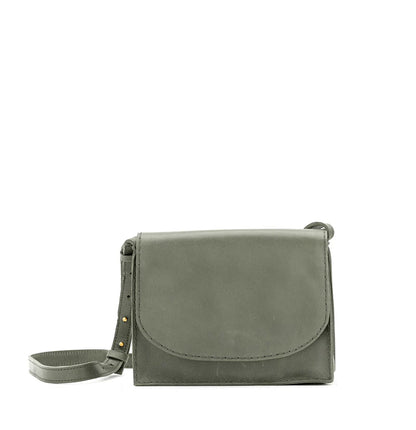 Sage Minimalist Flap-Closure Shoulder Bag with Adjustable Strap