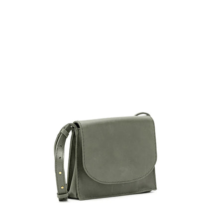 Sage Minimalist Flap-Closure Shoulder Bag with Adjustable Strap