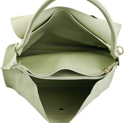 Sage Fold-Over Satchel Bag with Spacious Interior and Comfort Top Handle