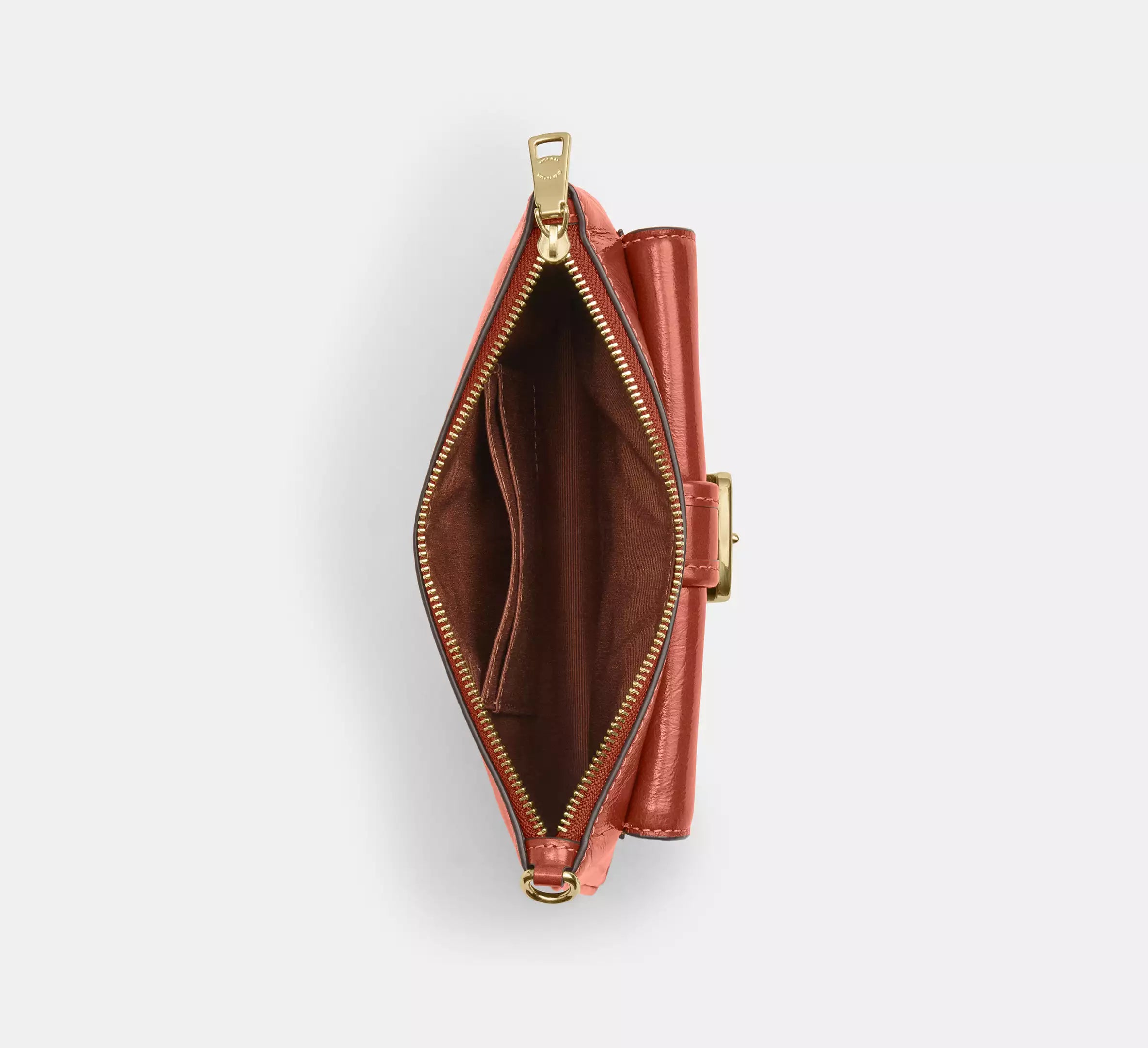 Vintage Buckle-Front Zip-Top Wristlet Wallet with Card Slots
