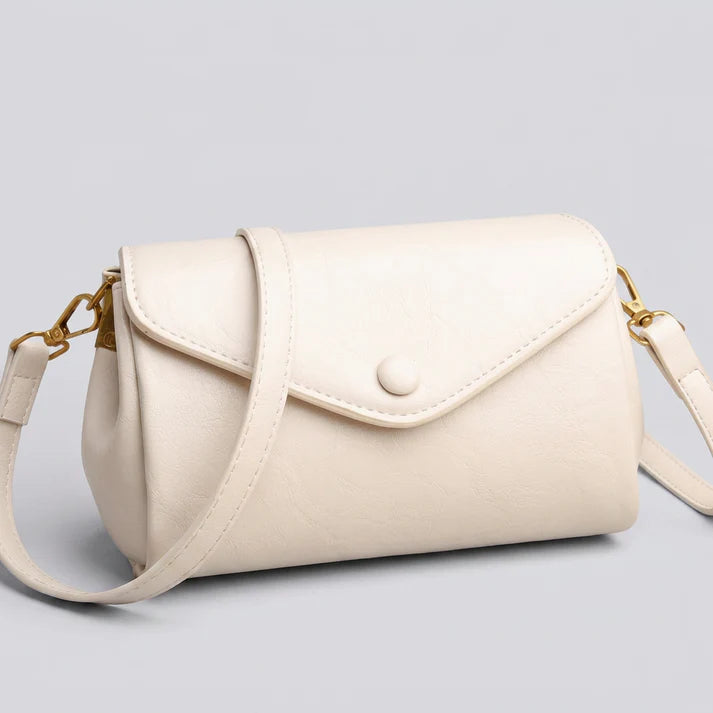 Envelope-Style Snap-Closure Flap Over Shoulder Bag with Adjustable Strap PU Leather