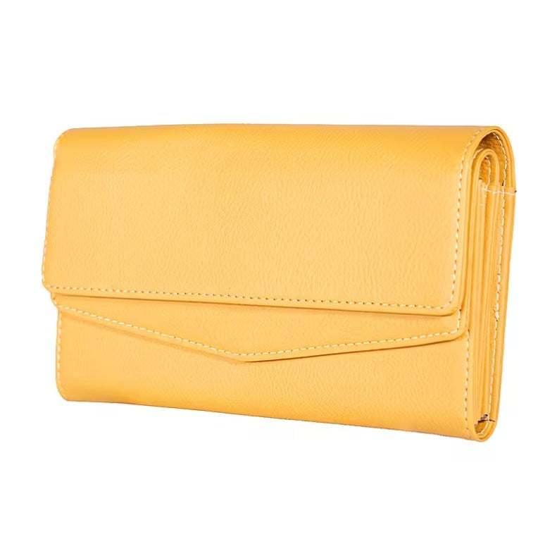 Multi-Flap Pebble-Texture Long Wallet with Secure Snap Closure